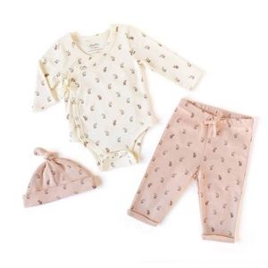 Pehr Hatchlings Fawn Organic Cotton Bodysuit, Pants & Cap $56 0-3 Mo